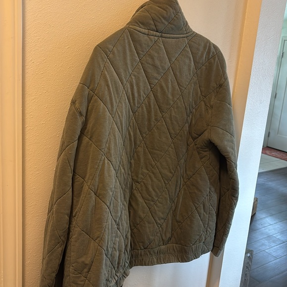 Olive Green Quilted Jacket - Picture 3 of 4